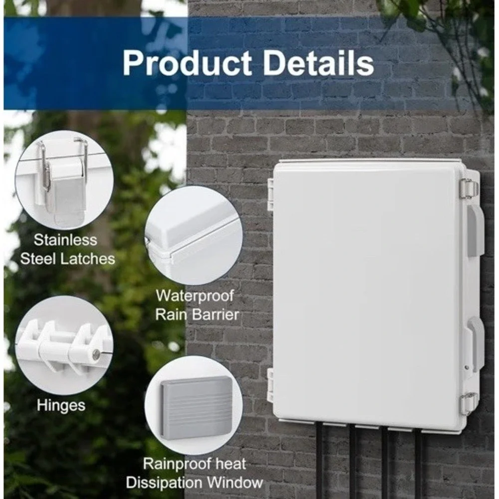 Electrical Junction Box, Ventilated Design, Cable Grommets, Indoor/Outdoor Use
